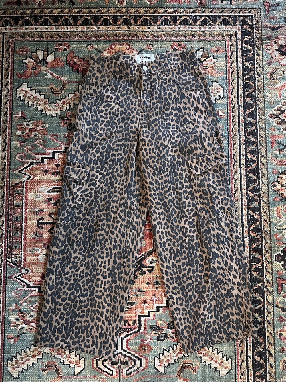 Damson Madder Dion Leopard Carpenter Cargo Pants UK 10/US 6 - Picture 6 of 14